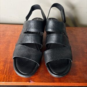 Ecco Black Leather Sandals